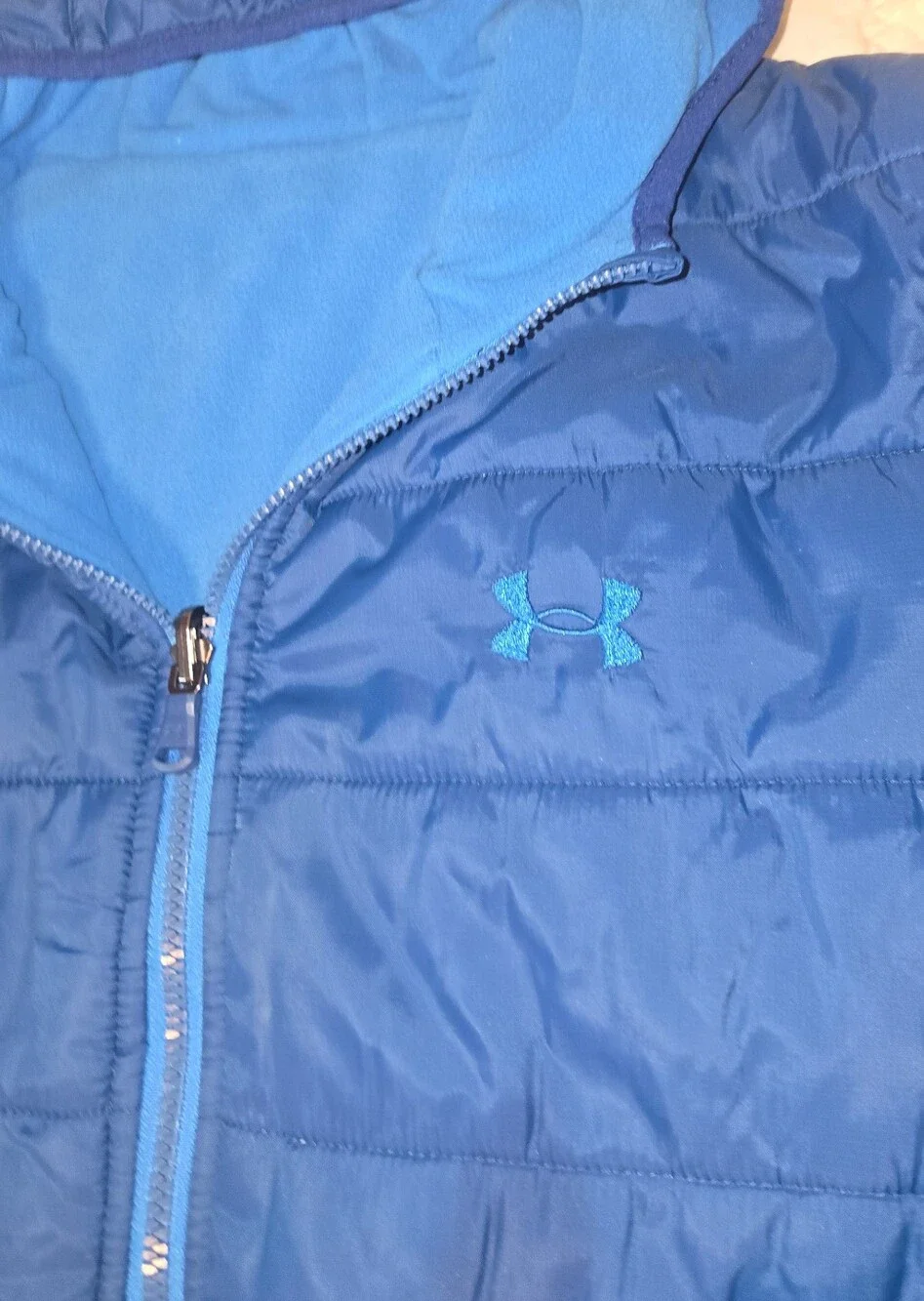 Under Armour Kids Blue Hooded Quilted Puffer Jacket